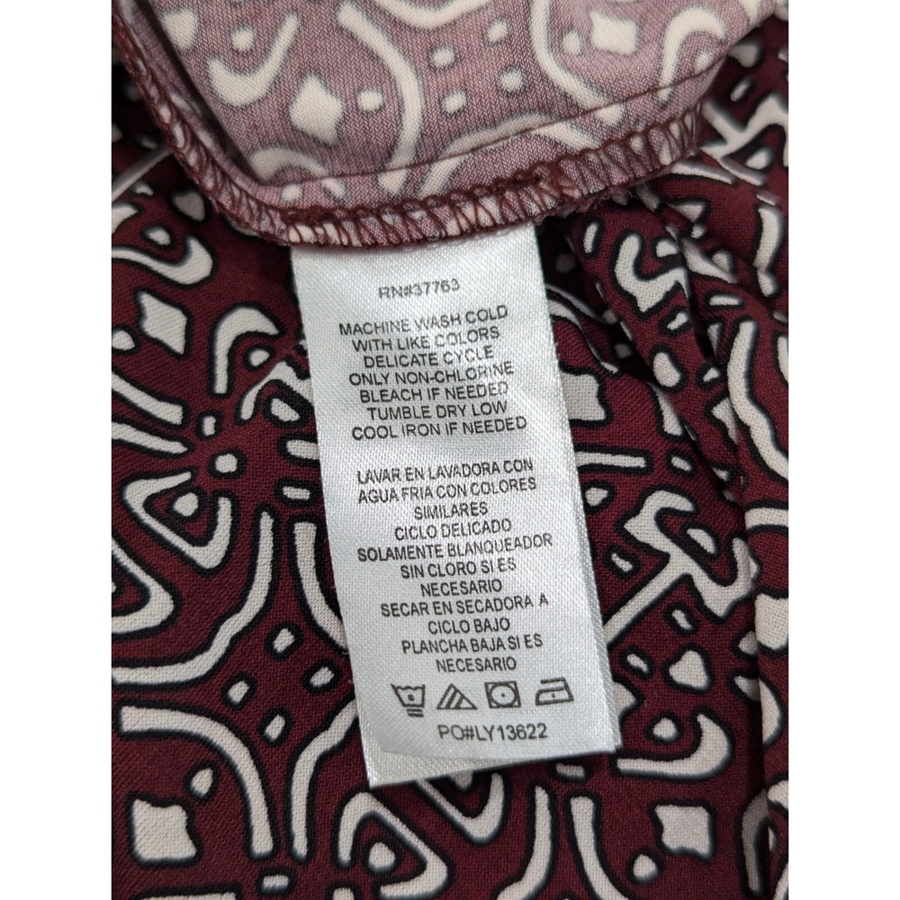 Laundry by Shelli Segal Pullover Jersey Dress Size 10 Maroon Black Geo Retro - Picture 12 of 12